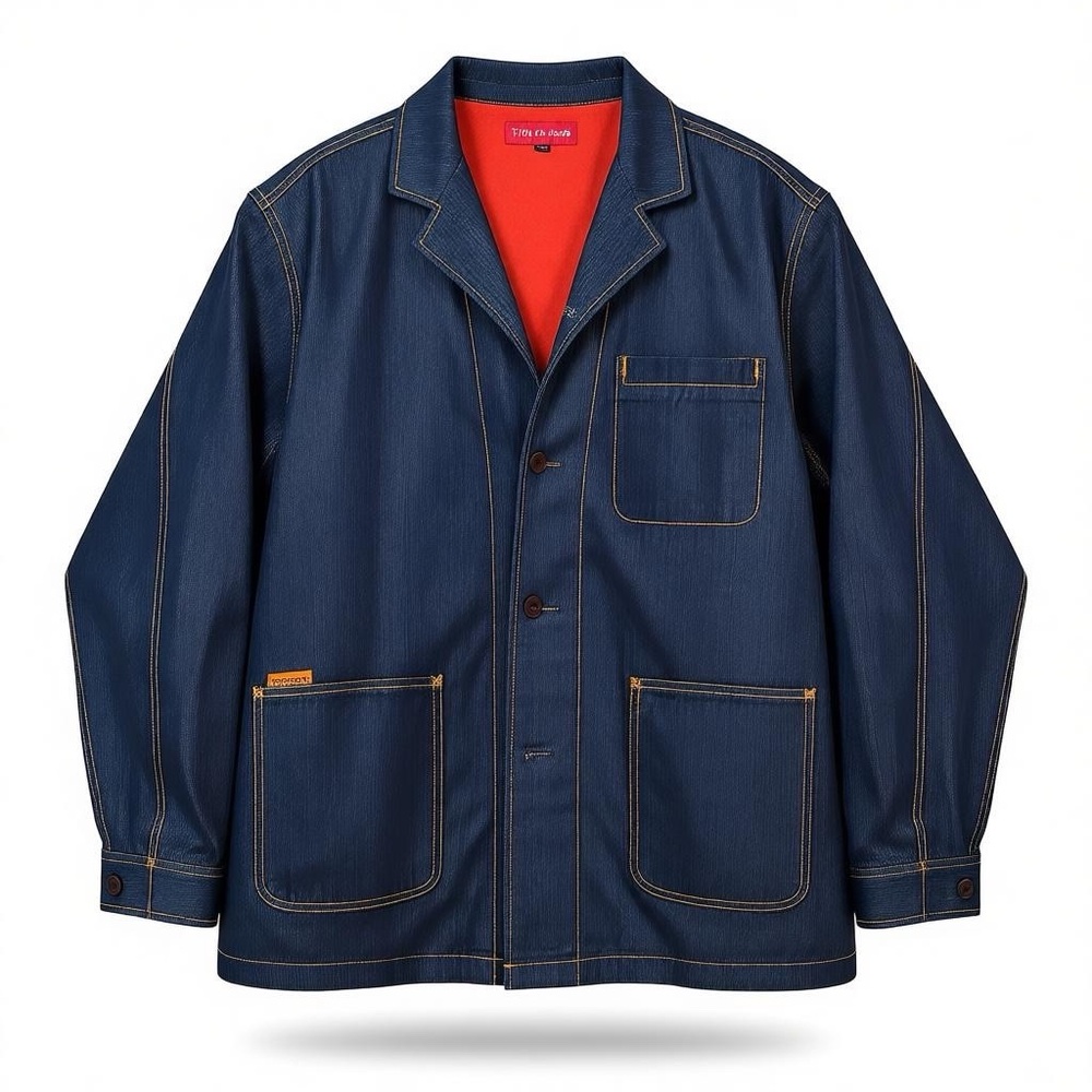 Trip to Roots Blue Denim Flannel Lined Chore Coat 40 Streetwear Farm Cowboy